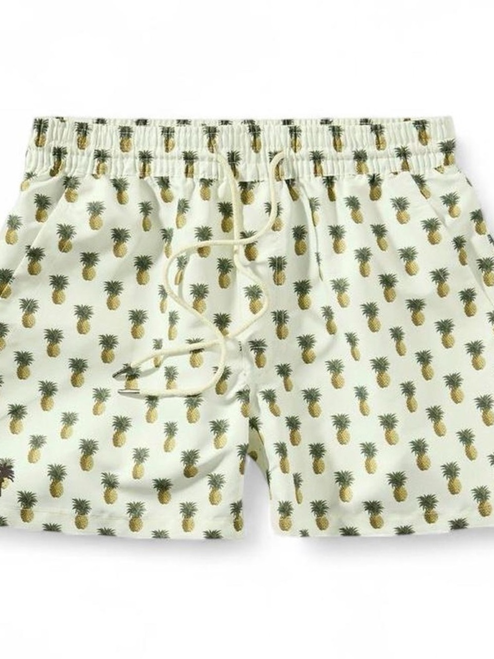 NWOT! OAS Pina Colada Creme All Over Pineapple Print Swim Shorts Size XL Summer